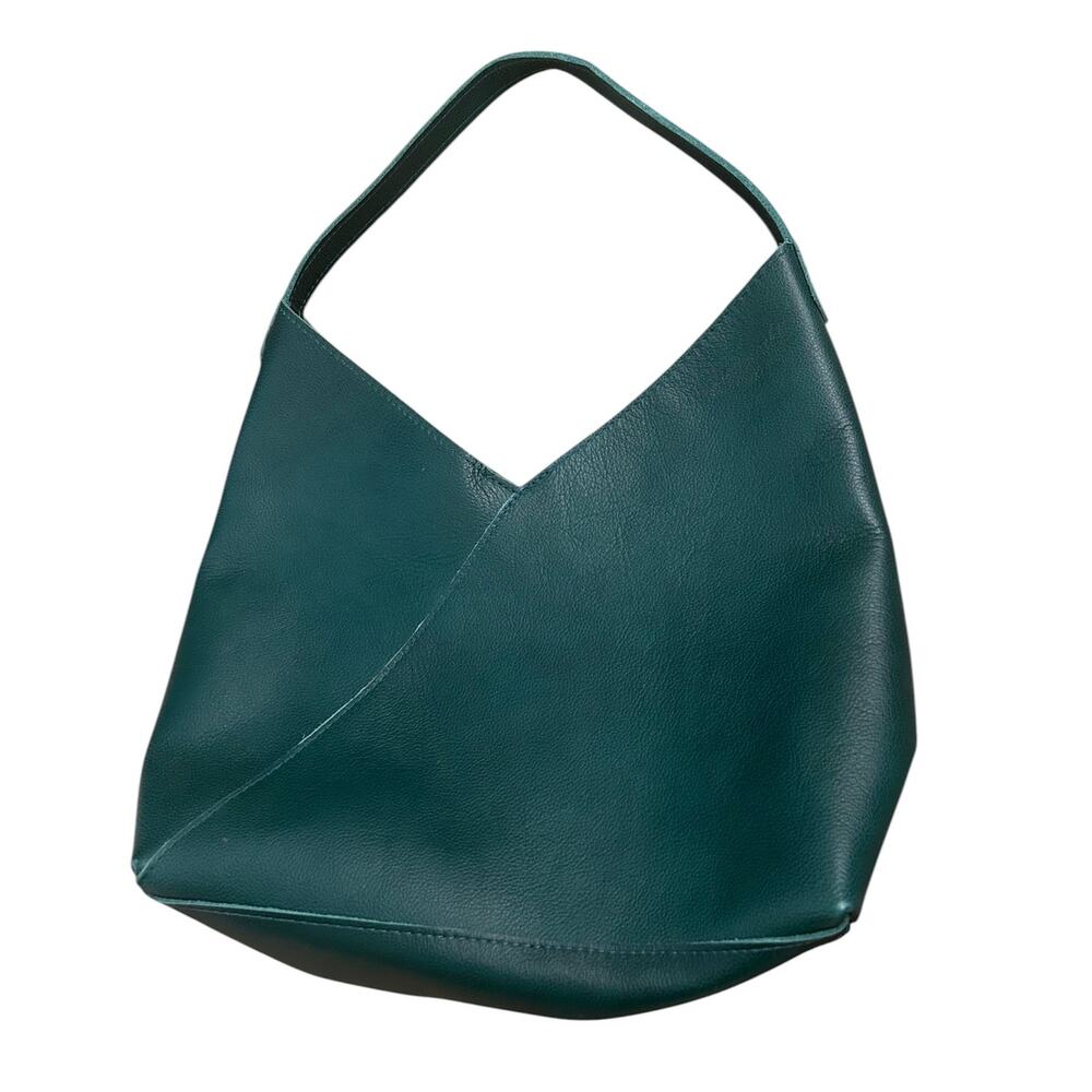 Portland Leather Goods Naomi Oversized Shoulder Bag Teal Leather -